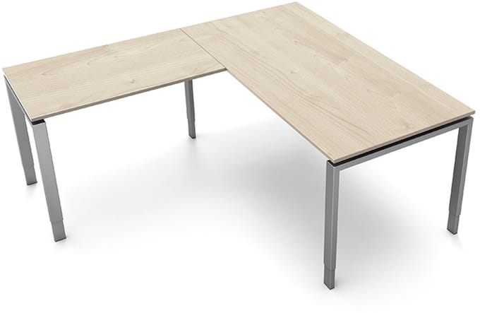 Hoekbureau Beta 160cm blank hoogte verstelbaar