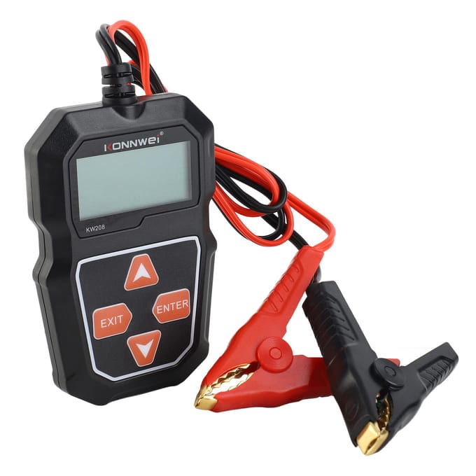 12V Auto Accu Belastingstester Professionele Automotive Dynamo Analyzer Golfvorm Spanningstest voor Auto Boot Motorfiets zwart