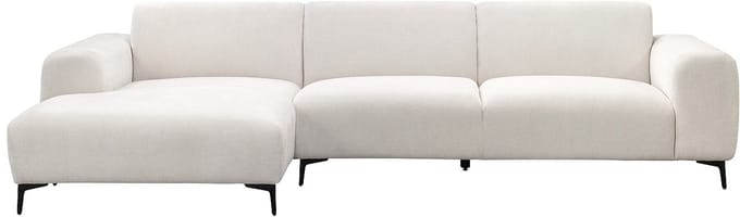 Vente-unique Hoekbank links in getextureerde beige stof SAPIGO