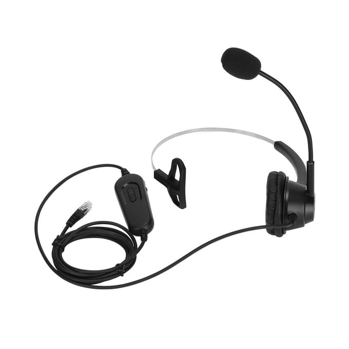 RJ9 Telefoon Headset Enkelzijdig Instelbaar Volume en 6 Snelheden Lijnvolgorde Zakelijke Hoofdtelefoon