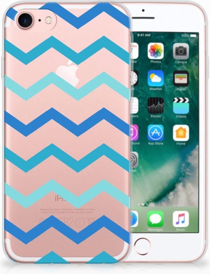 iPhone SE 2022 | SE 2020 | 8 | 7 TPU bumper Zigzag Blauw