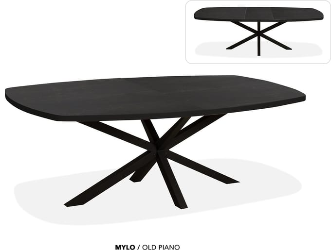 Maxfurn - Deens ovale uitschuiftafel 200/260cm | Zeer krasvast | Kleur: Old piano
