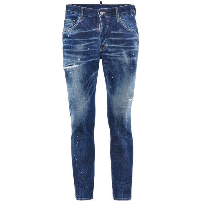 Skater Destroyed Denim Slim Fit Jeans