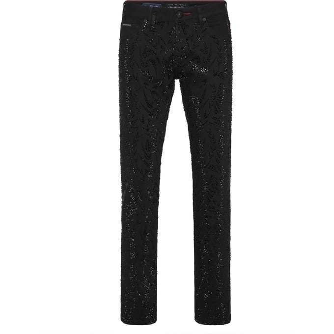 Denim Trousers Super Straight Cut Tribal Strass