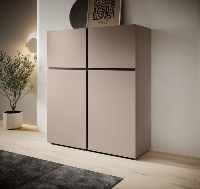 Meubella - Dressoir Cainan - Beige - 119 cm - Hoog