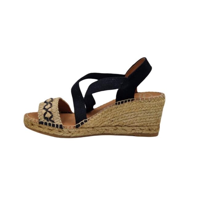 Dames sandaal met sleehak van jute | SUSA-BN