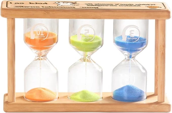 Zandloper Set - Zand Timer - Koken en Spelletjes - Houten Frame - 3 Tijden - Multicolor
