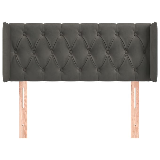 vidaXL - Hoofdbord - met - randen - 93x16x78/88 - cm - fluweel - donkergrijs