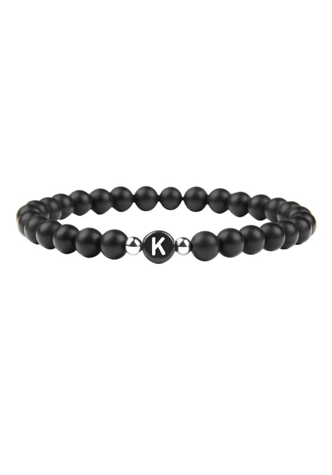 good.designs Parelarmband van agaatstenen met de letter K