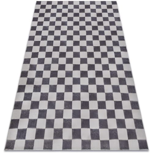 Kleden Rugsx Tapijt AURA EB112 grijs - Schaakbord, structureel, 80x150 cm