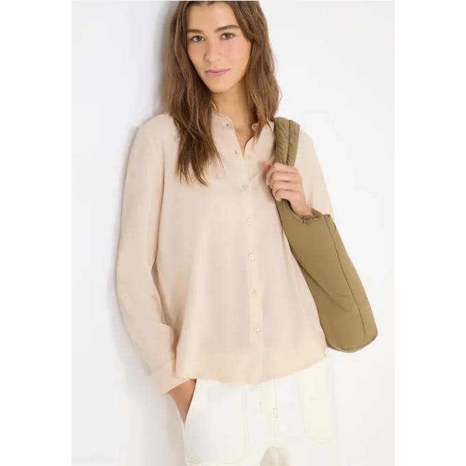 Overhemdblouse in effen kleur