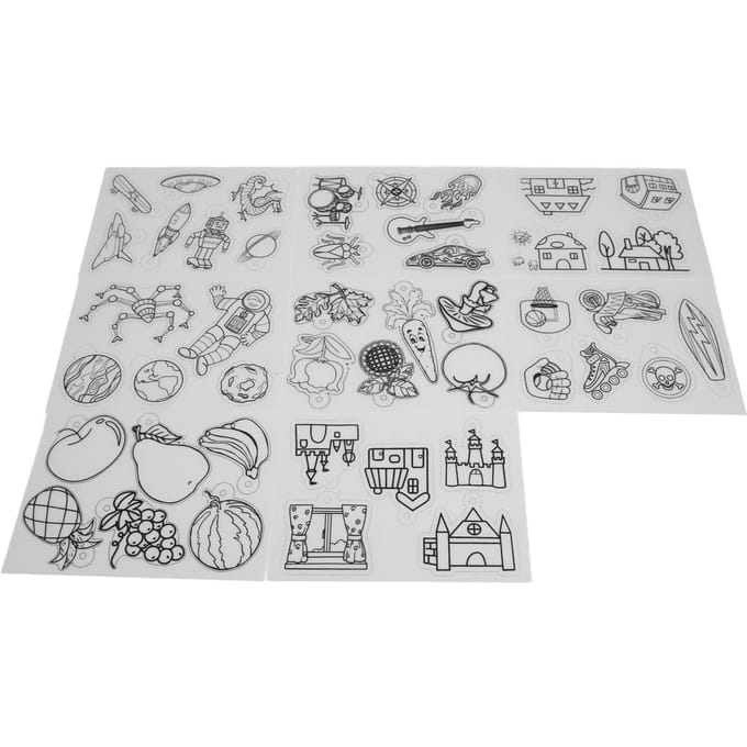 8 Pièces Papier Shrinky Dink BOPS Large Application Semi-transparent Motifs Variés Feuilles Shrinky Dink pour Porte-clés Étiquette white