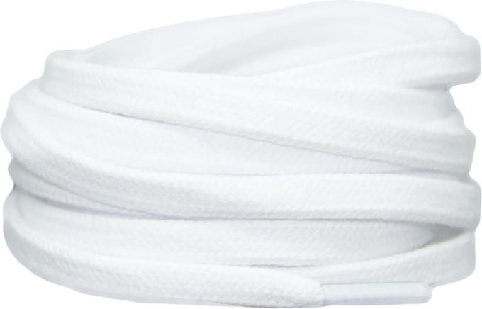 Platte katoenen veters 6mm Wit 120cm - sneakers