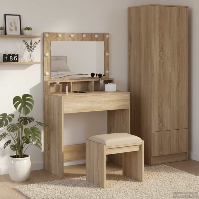 vidaXL - Kaptafel - Sonoma - Eik - 75,5 - x - 41 - x - 135 - cm - Bewerkt - hout