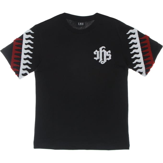 Sponge Graphic Flames Tee Heren T-shirt Zwart