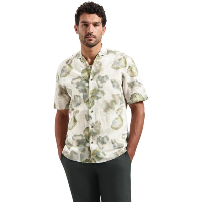 No Excess Shirt short sleeve allover printed green