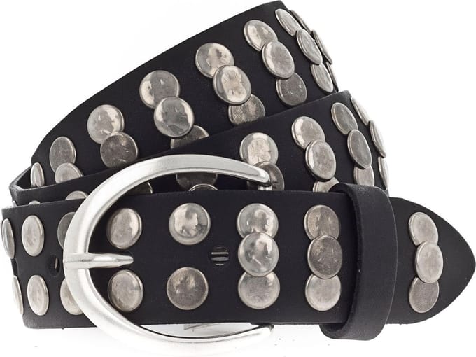 Vanzetti Leren Riem Hollywood Boulevard 35mm Full Leather Belt W75 Black Zwart
