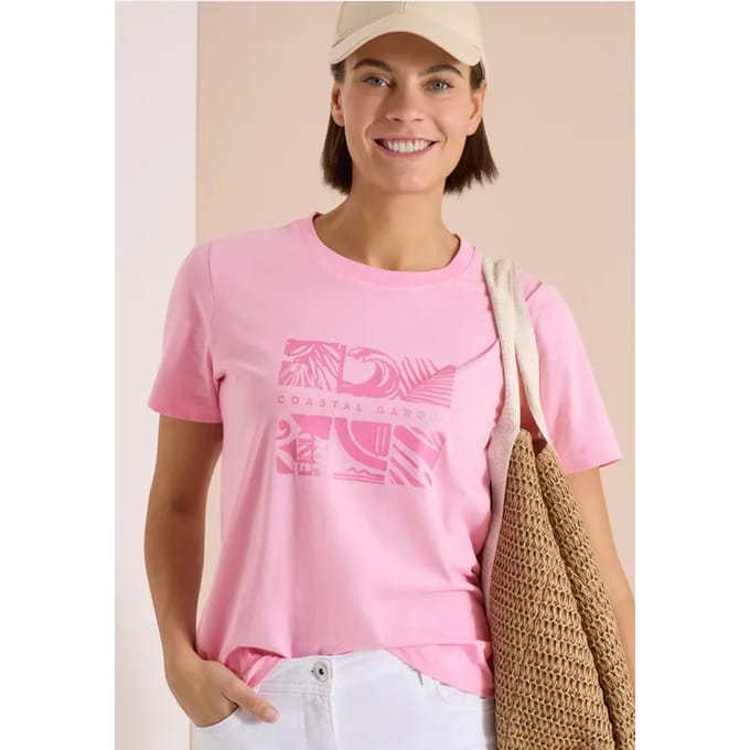 Shirt met ronde hals en frontprint
