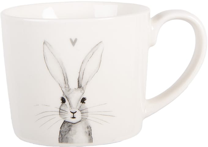 Clayre & Eef Mok 275 ml Wit Porselein Konijn