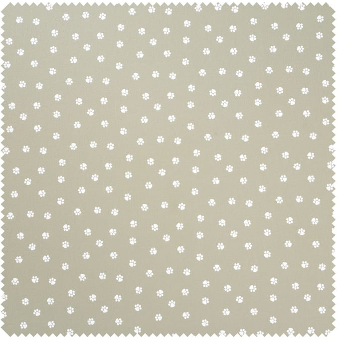 Katoenen poplin stof "Paws" - Kaki