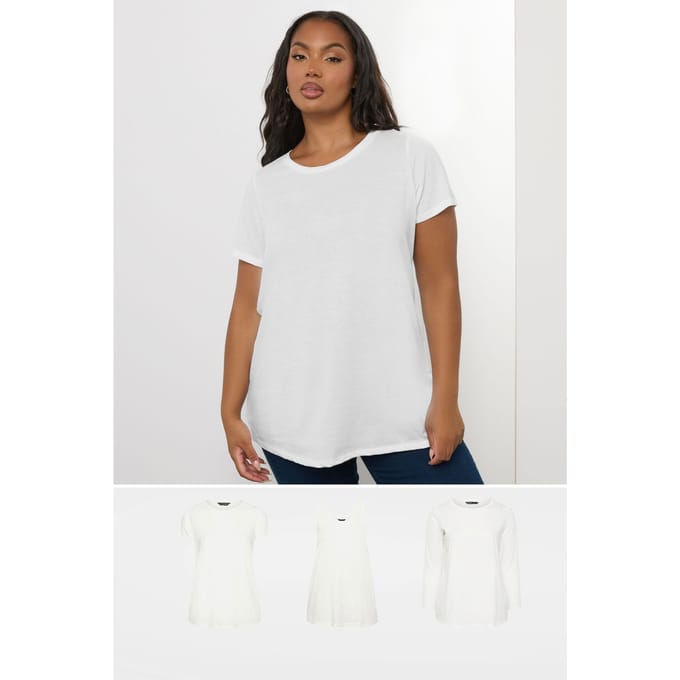 Yours 3Pack Witte Core Tshirt Essentials Set Size 44