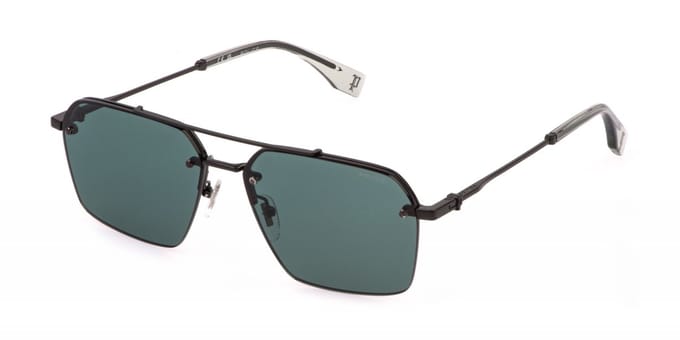 Police SPLQ90 Oro nero lucido 59/15/145 MAN Zonnebrillen