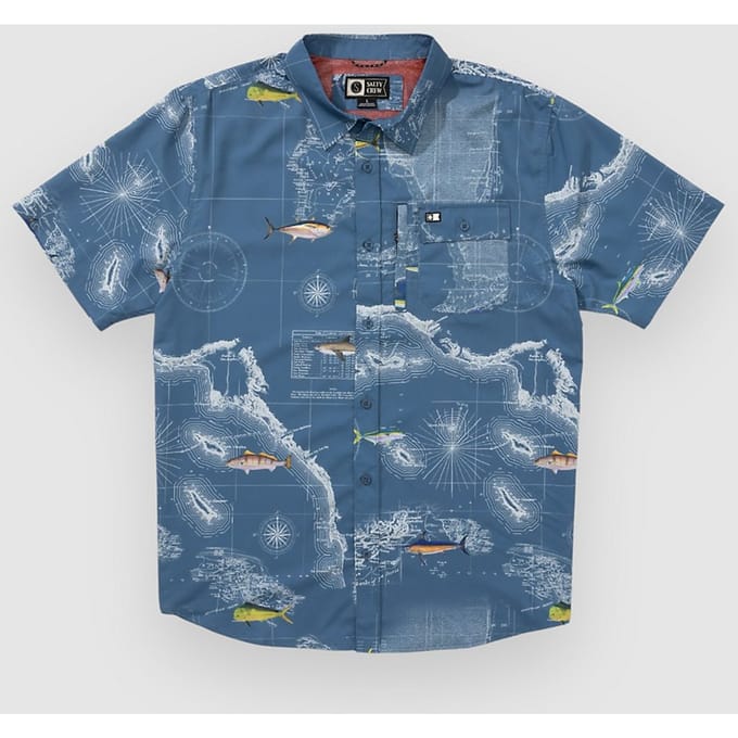 Salty Crew Flagship Uv Button Up Shirt blauw