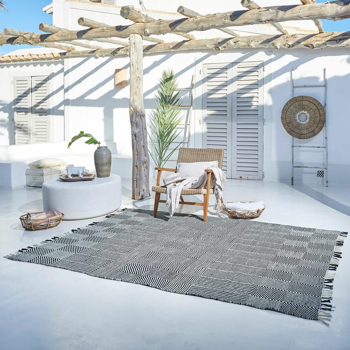LOBERON In- & outdoor vloerkleed Tamworth zwart/wit