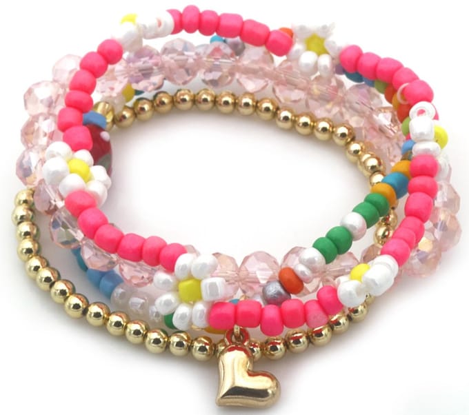 Armbanden set Glaskralen - Hart