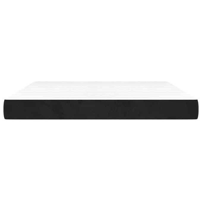 vidaXL - Pocketveringmatras - medium - 160x220x20 - cm - fluweel - zwart