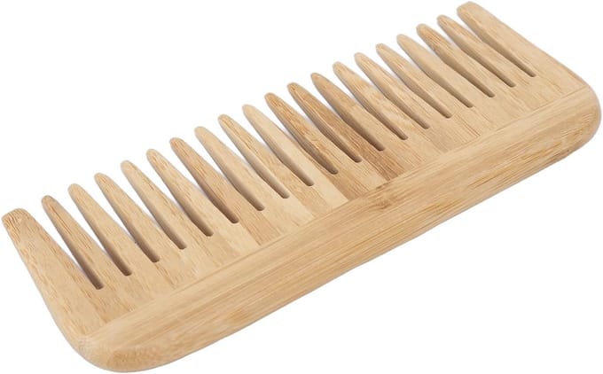 Grove Kam - Bamboe Kam - Haar Ontklitten - Brede Tanden - 6 x 16.5 cm - Natuurlijk