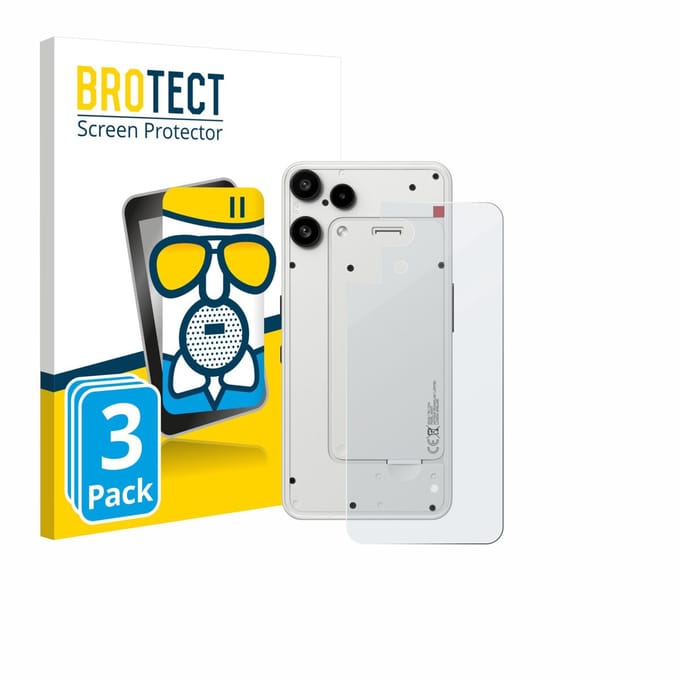 BROTECT - Screenprotector voor Nothing Phone (3a) Lite (Achterkant) - Folie Beschermfolie Beschermglas matte 3 Stuks