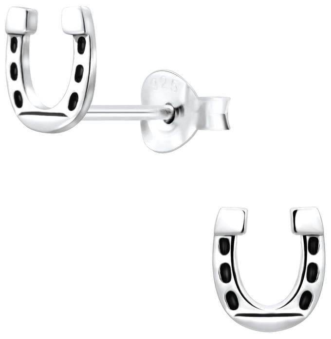 Joy|S - Zilveren hoefijzer oorbellen 6 x 7 mm - t2