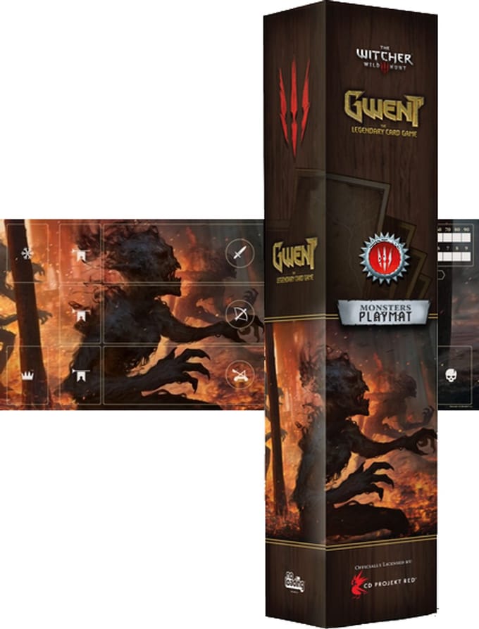 MNKY Entertainment speelmat Gwent Monsters 290x370 mm kaartspel accessoire.