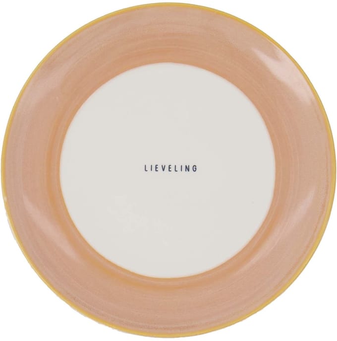 Zusss Ontbijtbordje Lieveling Keramiek White / Light Pink