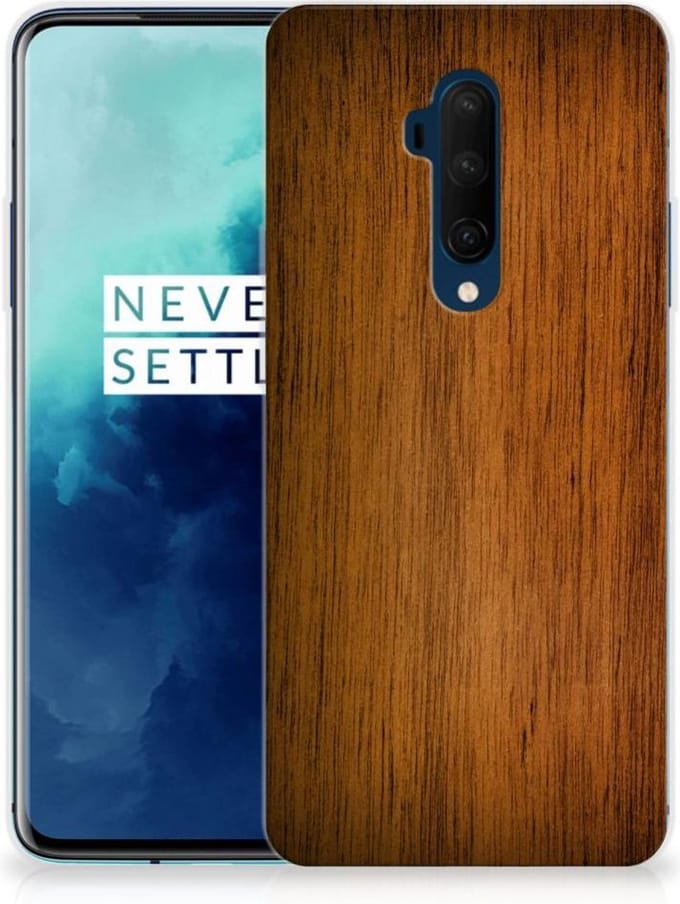 OnePlus 7T Pro Bumper Hoesje Donker Hout