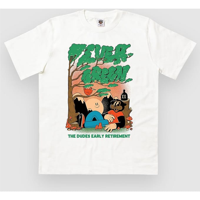 The Dudes Evergreen Seasonal T-Shirt wit