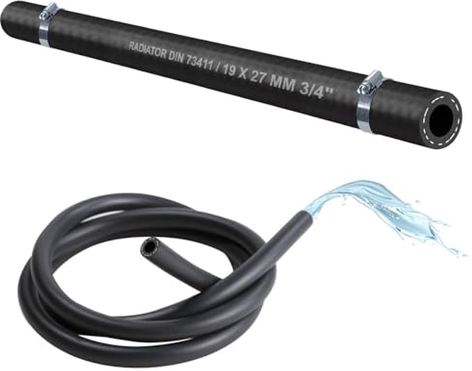 EPDM rubber koelwaterslang 19 mm -40 tot +120 °C met klemmen
