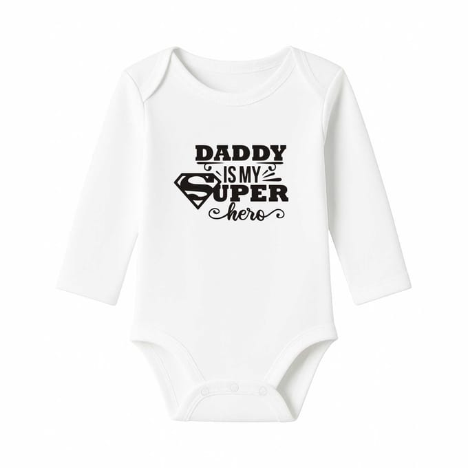 Romper Daddy is my superhero - wit - lange mouw