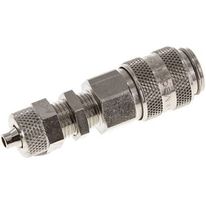 Vernikkeld Messing DN 5 Luchtkoppeling Snelkoppeling 4x6 mm Push-On Schotkoppeling - CLS5-NB-BN-4