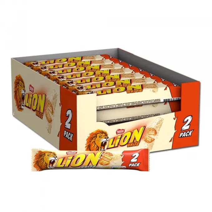 Lion White chocolade - knapperige wafels en karamel - 28 x 62 gram