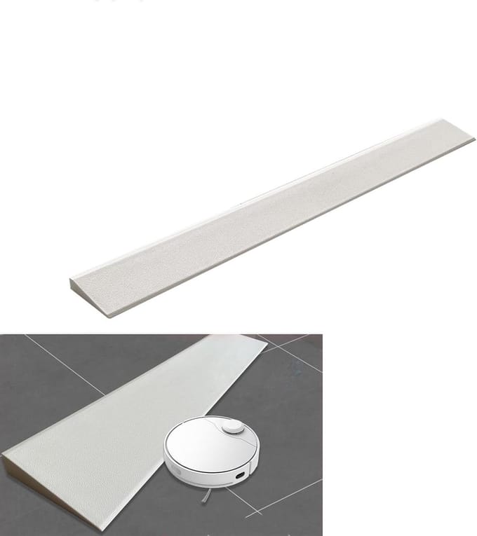 Drempelhulp - Oprijplaat - Robotstofzuiger - Stabiele roosterstructuur - 2cm hoog - Wit