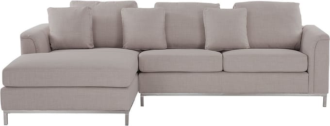 OSLO - Hoekbank - Lichtbeige - Rechterzijde - 270 cm - Polyester