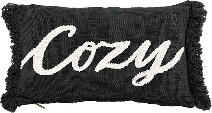 Kussen (gevuld) COTTON SLUB COZY 30x50CM, black