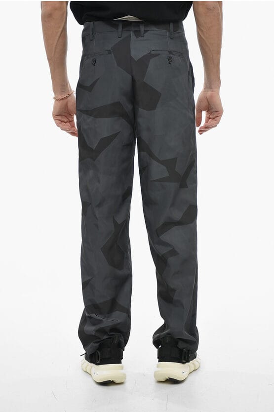 Losse camouflage LIAM-broek in zwart, grijs