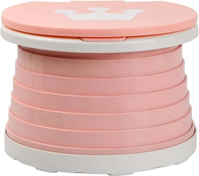 Draagbaar Potje - Kinder Potje - Zindelijkheidstraining - Inklapbaar en Stabiel - 23.5 cm - Roze