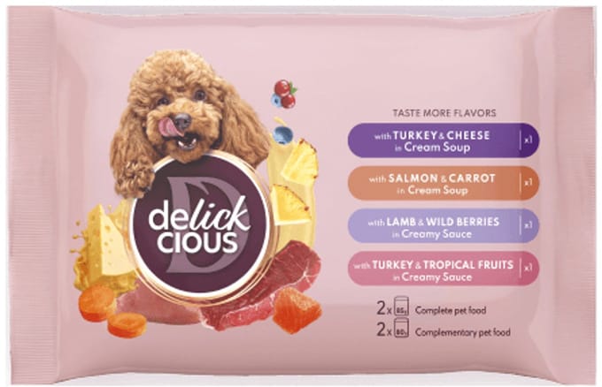 delickcious dinner and dessert set for dogs 13 x 330 gram