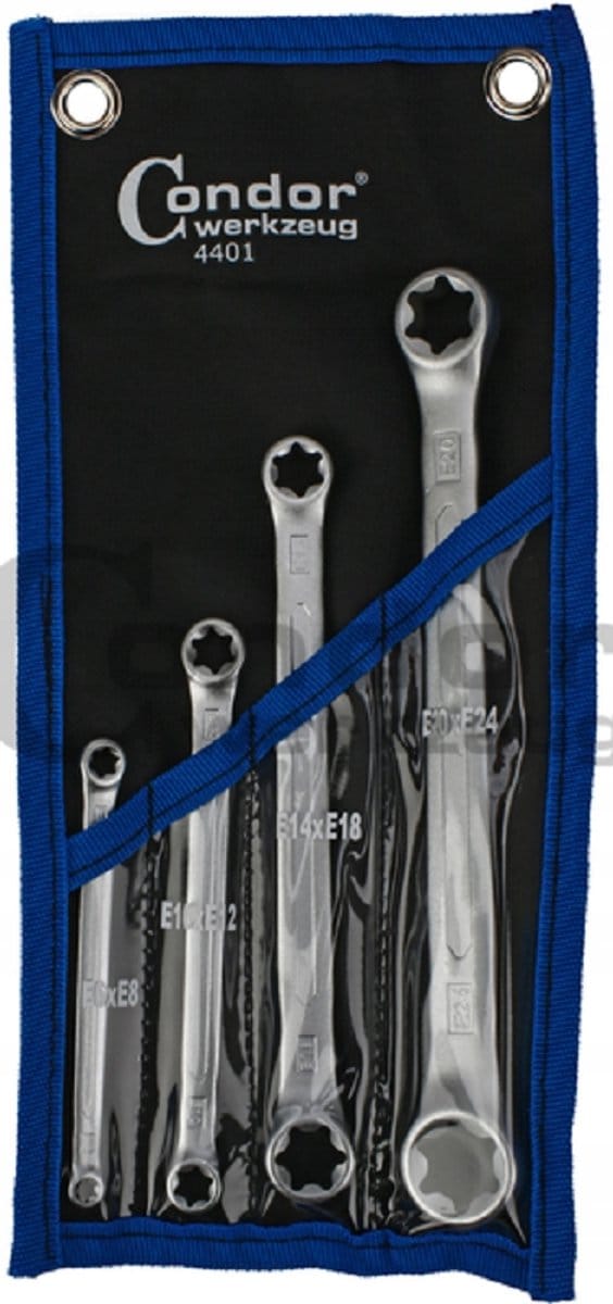 Torx-ringsleutelset E6-E24, 4-delig