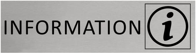 CombiCraft Aluminium Deurbordje "Information " 165x45mm met tape
