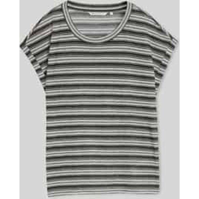 Tom Tailor Denim - T-shirt met streepjespatroon - Maat S - black white gradient stripe
